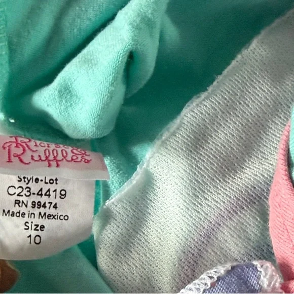 Colorful Ruffled Skort Set with Seahorse Design- Size 10 - Picture 3 of 8